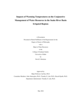 Impacts of Warming Temperatures on the Conjunctive Management of Water Resources in the Snake River Basin Irrigated Regions