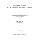 Nanoscale Device Design:  A TCAD analysis of 2nm GAAFET Nanosheet