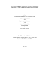 How Teacher Demographic Variables Affect Informative Communication: A Description of Teacher Credibility in Agriculture Classrooms in Idaho