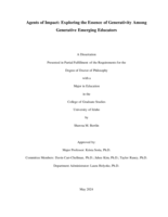 Agents of Impact: Exploring the Essence of Generativity Among Generative Emerging Educators