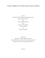 Consumer’s Willingness to Pay for Dairy Products Using New Technology