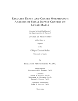 Regolith Depth and Crater Morphology: Analysis of Small Impact Craters on Lunar Maria