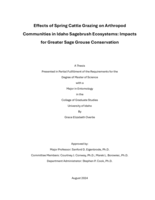 Effects of Spring Cattle Grazing on Arthropod Communities in Idaho Sagebrush Ecosystems: Impacts for Greater Sage Grouse Conservation
