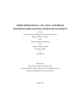 THREE-DIMENSIONAL CELL SELF-ASSEMBLED NEOTISSUES FOR STUDYING TENDON DEVELOPMENT