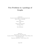 Two Problems in 2-packings of Graphs