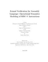 Formal Verification for Assembly Language: Operational Semantics Modeling of RISC-V Instructions