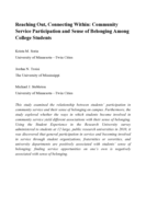 Reaching Out, Connecting Within: Community Service Participation and Sense of Belonging Among College Students