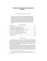 NATURAL RESOURCE POLICY AND COLLABORATIVE PROCESSES