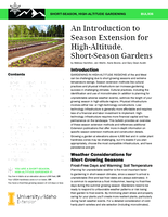 An Introduction to Season Extension for High-Altitude, Short-Season Gardens