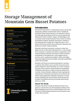 Storage Management of Mountain Gem Russet Potatoes