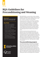 BQA - Guidelines for Preconditioning and Weaning