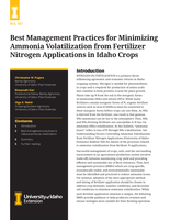 Best Management Practices for Minimizing Ammonia Volatilization from Fertilizer Nitrogen Applications in Idaho Crops