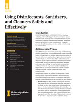 Using Disinfectants, Sanitizers, and Cleaners Safely and Effectively