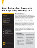 Contribution of Agribusiness to the Magic Valley Economy, 2013
