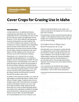 Cover Crops for Grazing Use in Idaho