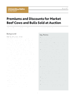 Premiums and Discounts for Market Beef Cows and Bulls Sold at Auction