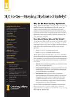 H2O to Go--Staying Hydrated Safely!