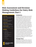 Risk Assessment and Decision-Making Guidelines for Dairy Risk Management : Part 1