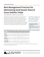 Best Management Practices for Maintaining of Sand-based, Natural Grass Athletic Fields