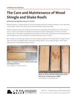 The Care and Maintenance of Wood Shingle and Shake Roofs