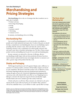 F to C Marketing 3: Merchandising, Pricing & Promo