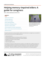 Helping Memory-Impaired Elders: A Guide for Caregivers