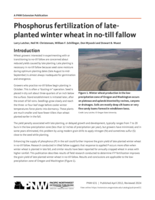 Phosphorus Fertiliz. of Late-Planted Winter Wheat in No-Till Fallow