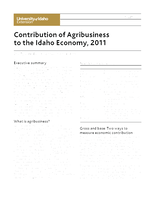 Contribution of Agribusiness to Idaho's Economy, 2011