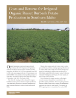 Costs and Returns for Irrigated Organic Russet Burbank Potato Production in Southern Idaho