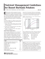 Nutrient Management Guidelines for Russet Burbank Potatoes