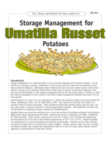 Storage Management for Umatilla Russet Potatoes