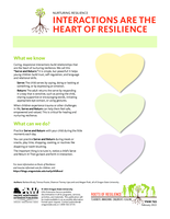 Nurturing Resilience: Interactions are the Heart of Resilience/Fomentar la resiliencia: Las interacciones son el corazon del la resiliencia