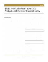 Break-even Analysis of Small-scale Production of Pastured Organic Poultry