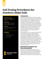 Soil-Testing Procedures for Southern Idaho Soils