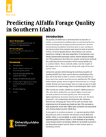 Predicting Alfalfa Forage Quality in Southern Idaho