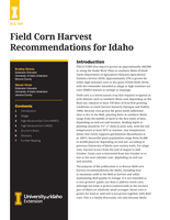 Field Corn Harvest Recommendations for Idaho