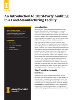An Introduction to Third-Party Auditing in a Food-Manufacturing Facility