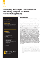 Developing a Pathogen Environmental Monitoring Program for a Food Manufacturing Facility
