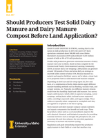 Should Solid Dairy Manure and Dairy Manure Compost Be Tested before Land Application?