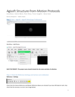 Agisoft Structure-from-motion Protocols