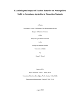 Examining the Impact of Teacher Behavior on Noncognitive Skills in Secondary Agricultural Education Students