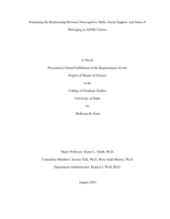Examining the Relationship Between Noncognitive Skills, Social Support, and Sense of Belonging in AFNR Courses