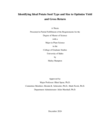 Identifying Ideal Potato Seed Type and Size to Optimize Yield and Gross Return