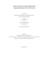 A Study of Perceptions of Secondary English Teachers Regarding the Integration of GAI in the Classroom