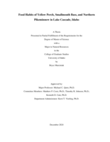 Food Habits of Yellow Perch, Smallmouth Bass, and Northern Pikeminnow in Lake Cascade, Idaho
