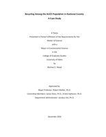 Recycling Among the ALICE Population in Kootenai County: A Case Study