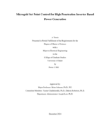Microgrid Set Point Control for High Penetration Inverter Based Power Generation