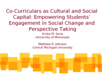 Co-Curriculars as Cultural and Social Capital: Empowering Students’ Engagement in Social Change and Perspective Taking