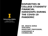 Disparities in College Students’ Financial Hardships during the COVID-19 Pandemic