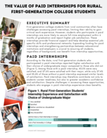 The value of Paid internships for Rural, first-generation College Students